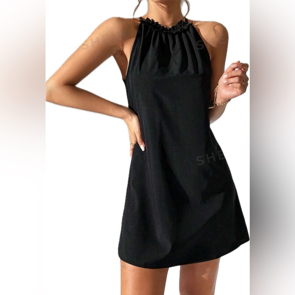 {SHEIN} high neck black dress